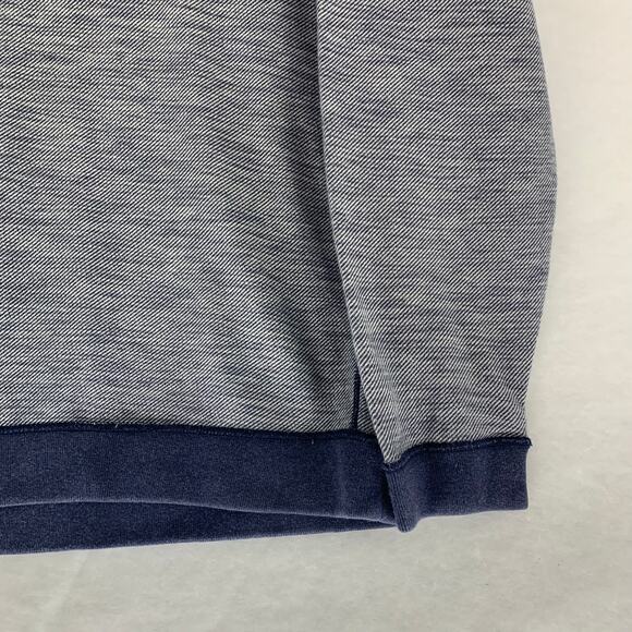 Tommy Bahama Flip Coast 1/4 Zip Sweater, Reversible Gray to Blue Striped - Picture 9 of 14